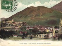 CPA Lourdes Vue Generale La Basilique et le Chateaux 