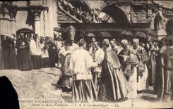CPA Congres Eucharistique Lourdes 1914 Avant la Messe Pontificale 