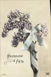 CPA Heureuse Fete Fleurs