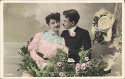 CPA Oui je voudrais bonheur supreme Nuit et jour dire je t'aime Femme