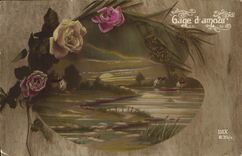 CPA Gage d'amour Fleurs