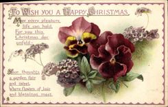 CPA To Wish you a Happy Christmas Fleurs