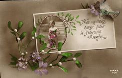 CPA Mes meilleurs voeux pour la Nouvelle Annee Fleurs