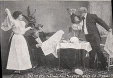 CPA Je t'en calme toi Voyons que s'est il passe Femme