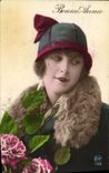 CPA Bonne Annee Femme
