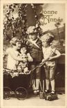 CPA Bonne Annee Enfants Poupee