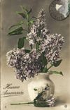 CPA Heureux Anniversaire Fleurs