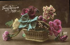 CPA Souvenir Fleurs