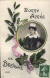 CPA Bonne Annee de Bretagne Folklore