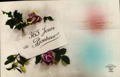 CPA 365 jours de Bonheur Fleurs