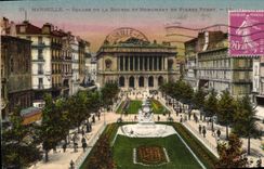CPA Marseille Square de la Bourse et Monument de Pierre Puget 