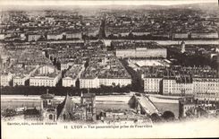 CPA Lyon Vue panoramique prise de Fourviere 