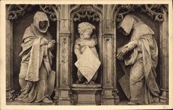 CPA Bourg Eglise de Brou Figures du Mausolee de Marguerite de Bourbon Les pleureuses 