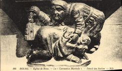 CPA Bourg Eglise de Brou La Correction Maritale Detail des Stalies 