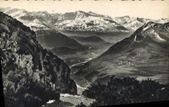 CPA Lourdes Htes Pyr Vue sur la des Pyrenees prise de l'Observatoire du Pic du oer 