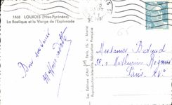 CPA Lourdes Htes Pyrenees la Basilique et la Vierge de l'Esplanade 