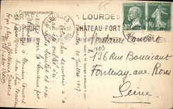 CPA Lourdes l'Esplande et la Basilique vues du Chateau Fort 