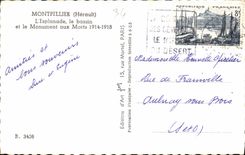 CPA Montpellier Herault l'Esplanade le Bassin et le Monument aux Morts 1914 1918 