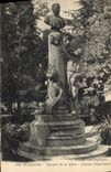 CPA Montpellier Square de la Gare Statue Planchont 