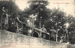 CPA Les Hautes Pyrenees Lourdes VII station du Calvaire Jesus tombe pour la Seconde fois 