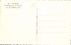 CPA Lourdes la Basilique et le Calvaire vus du Chateau Fort 