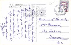 CPA Lourdes la Basilique et le Gave 