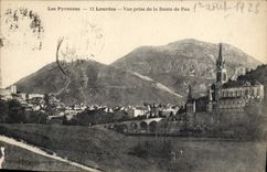 CPA Les Pyrenees Lourdes vue prise de la route de Pau 
