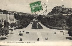 CPA Lourdes l'Esplanade et le Chateau 