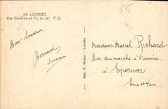 CPA Lourdes vue generale et Pic du Jer 