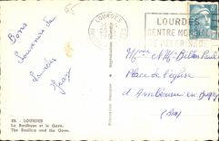 CPA Lourdes la Basilique et le Gave 