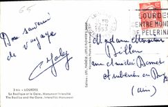 CPA Lourdes la Basilique et le Gave Monument Interallie 