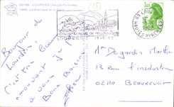 CPA Lourdes Hautes Pyrenees la Basilique et le Gave 