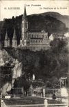 CPA Lourdes les Pyrenees la Basilique et la Grotte 