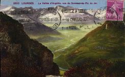 CPA Lourdes la Vallee d'Argeles vue du Sommet du Pic du Jer 