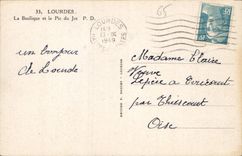 CPA Lourdes la Basilique et le Pic du Jer 