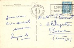 CPA Lourdes la Basilique vue du haut du chateau 