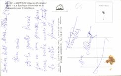 CPA Lourdes Hautes Pyrenees la Basilique Illuminee et la Procession aux Flambeaux 