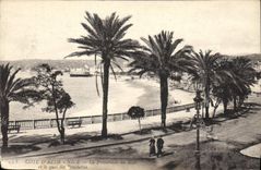 CPA Cote d'Azur Nice la promenade du Midi et le Quai des Ponchettes 