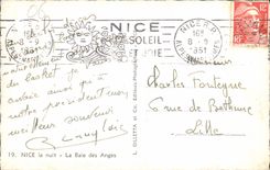 CPA Nice la nuit La Baie des Anges 