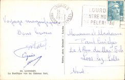 CPA Lourdes la Basilique vue du Chateau fort 