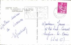 CPA Menton A M La pittoresque ville de Menton s'etageant a la frontiere des Alpes Maritimes 