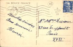CPA La Douce France Cote d'Azur Juan les Pins Alpes Maritimes la Plage
