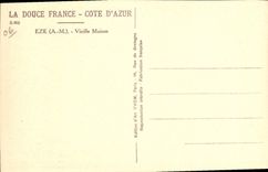 CPA La Douce France Cote d'Azur Eze A M Vieille Maison