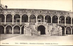CPA Monaco Escalier d'honneur Palais du Prince 