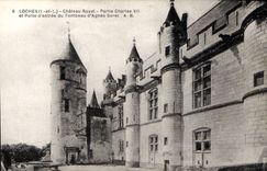 CPA Loches I et L Chateau Royal Partie Charles VII et Porte d'entree du Tombeau d'Agnes Sorel 