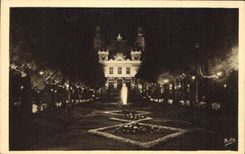 CPA Monte Carlo la luit le Casino et les Jardins 