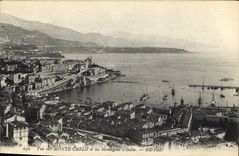 CPA Vue sur Monte Carlo et les Montagnes d'Italie 