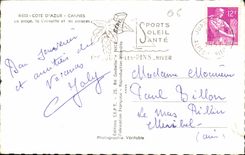 CPA Cote d'Azur Cannes la Plage la Croisette et les Palaces 