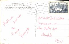 CPA Cannes A M le Port le Casino et la Croisette vue generale la Croisette et le Suquet le Boulevard