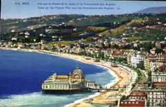 CPA Nice vue sur le Palais de la Jetee et la Promenade des Anglais 